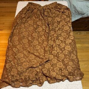 Daisy Corsets Brown Floral Maxi Skirt/cover up